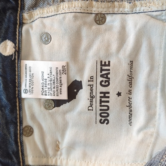 AG Adriano Goldschmied Phoebe Bee Embroidered Distressed Jeans - Picture 7 of 7